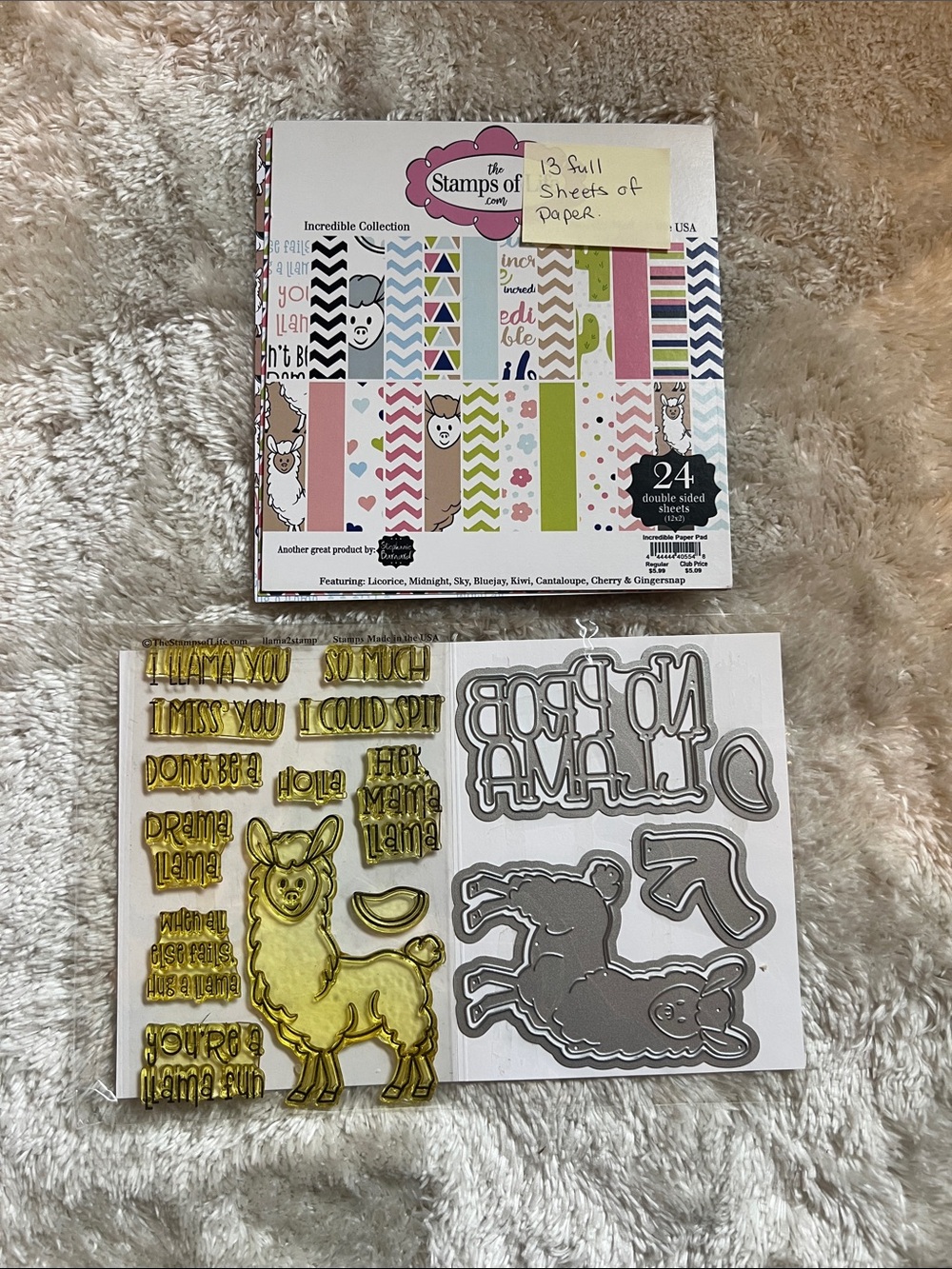 The Stamps of Life Llama Craft Paper, Die and Stamp Set
